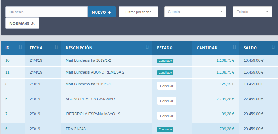 Capture rule 43 standard and reconciliation of collections or payments